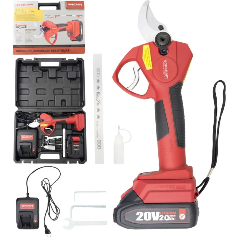 Nožnice Worcraft CSC-S20LiBP ShareSYS, 20V Li-Ion, záhradné, akumulátorové, na konáre, cut.35 mm, s príslušenstvom