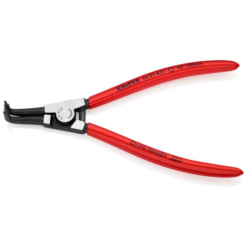 Kliešte KNIPEX 46 21 A31 – 40-100 mm, zahnuté 90°, na vonkajšie poistné krúžky