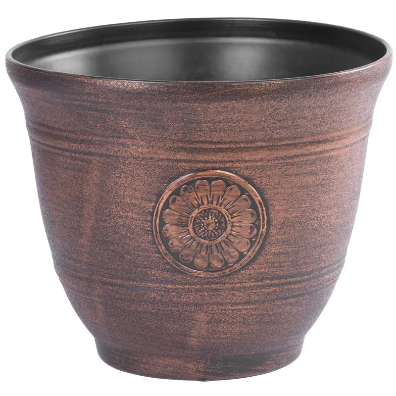 Medený kvetináč Strend Pro, efekt kovu, 30 cm