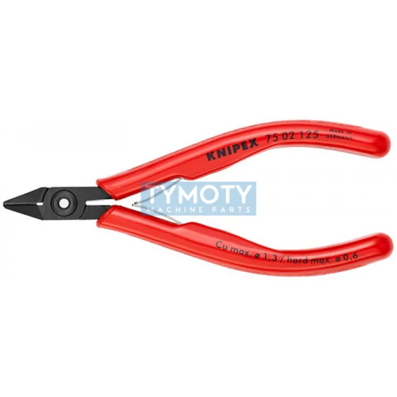 KNIPEX 75 02 125 Bočné štiepacie kliešte pre elektroniku, plastové návleky, brunýrované