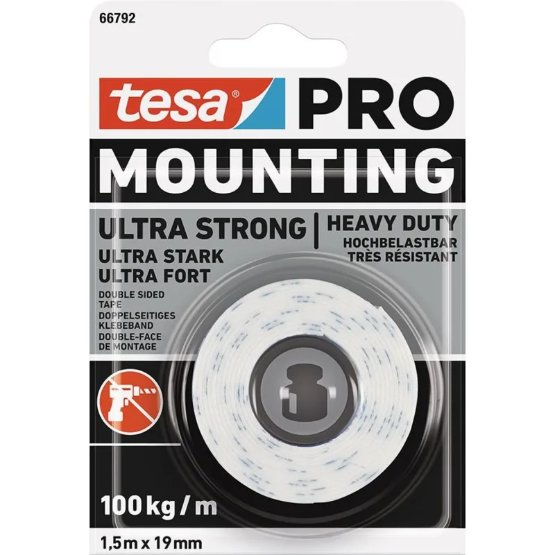 Obojstranná lepiaca páska tesa Mounting PRO Ultra Strong, 19 mm, L-1,5 m