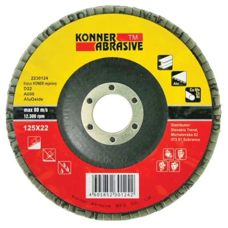 Lamelový kotúč KONNER D22 125 mm, A060, AluOxide