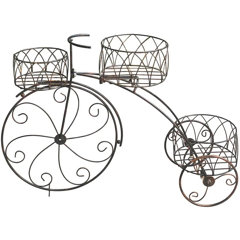 Dekorácia Strend Pro, stojan na 3 kvetináče, bicykel