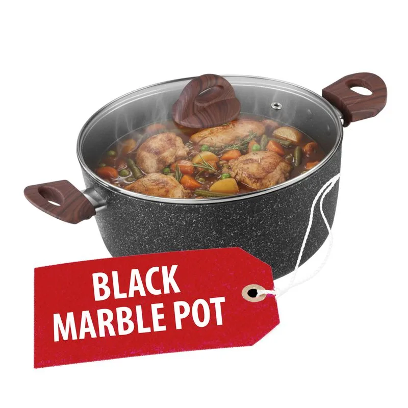 Hrniec MagicHome Black Marble Line, 28 cm, 5,9 l, s pokrievkou