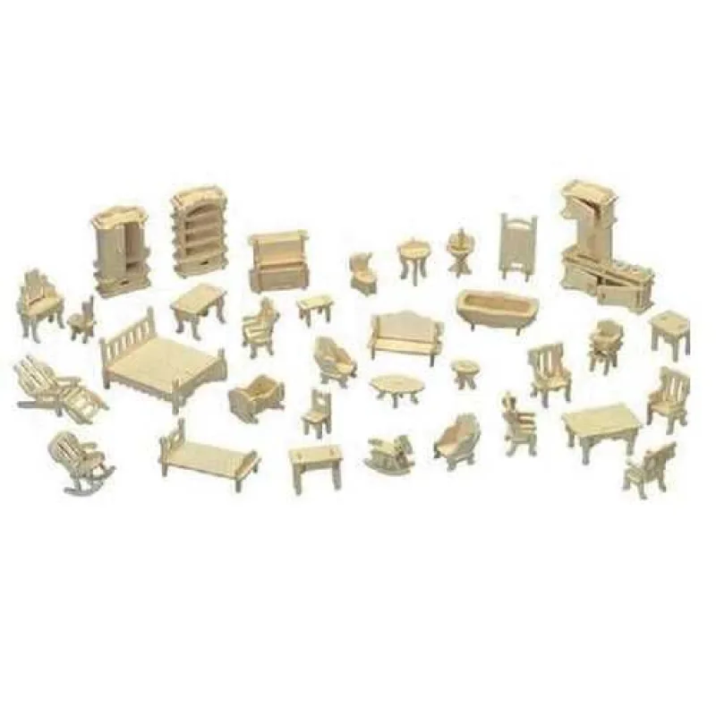 Woodcraft Drevené 3D puzzle Nábytok SET P077