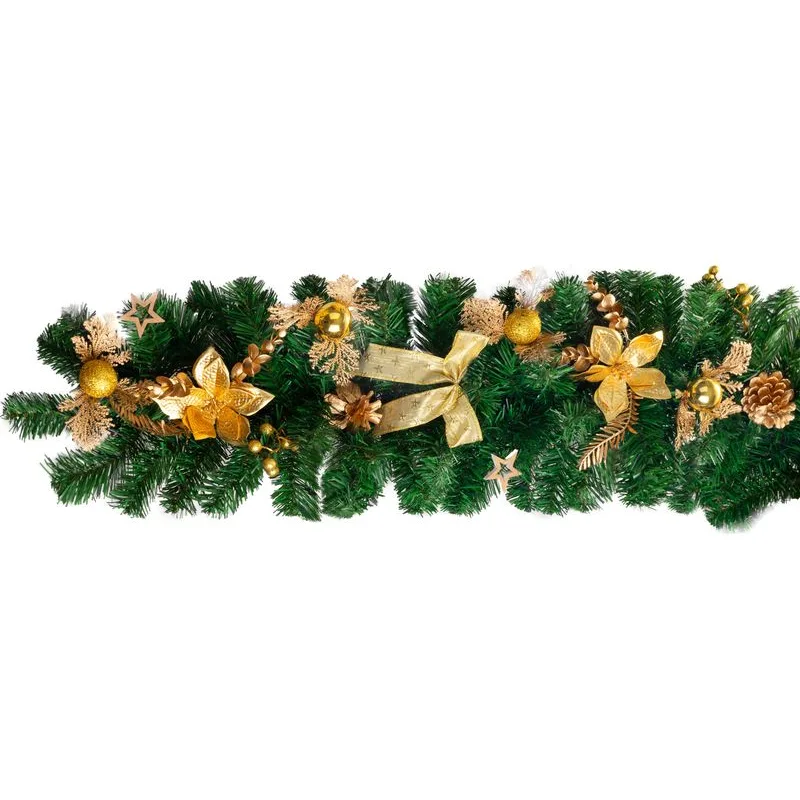 Vianočná dekorácia girlanda, zlatá, 200 cm