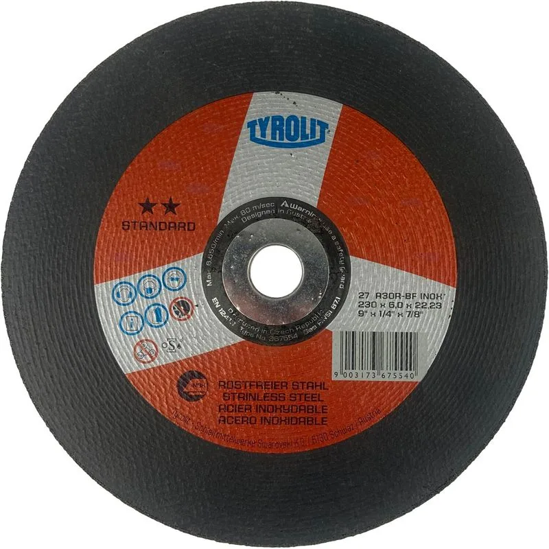 Kotúč Tyrolit 230x6,0x22,2 mm, 27, A30R-BFINOX, nerez, Standard