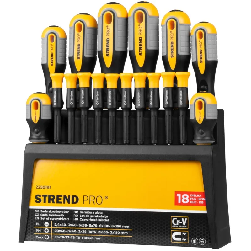 Sada skrutkovačov Strend Pro SDX72-118, 18-dielna, Torx, ploché + Phillips