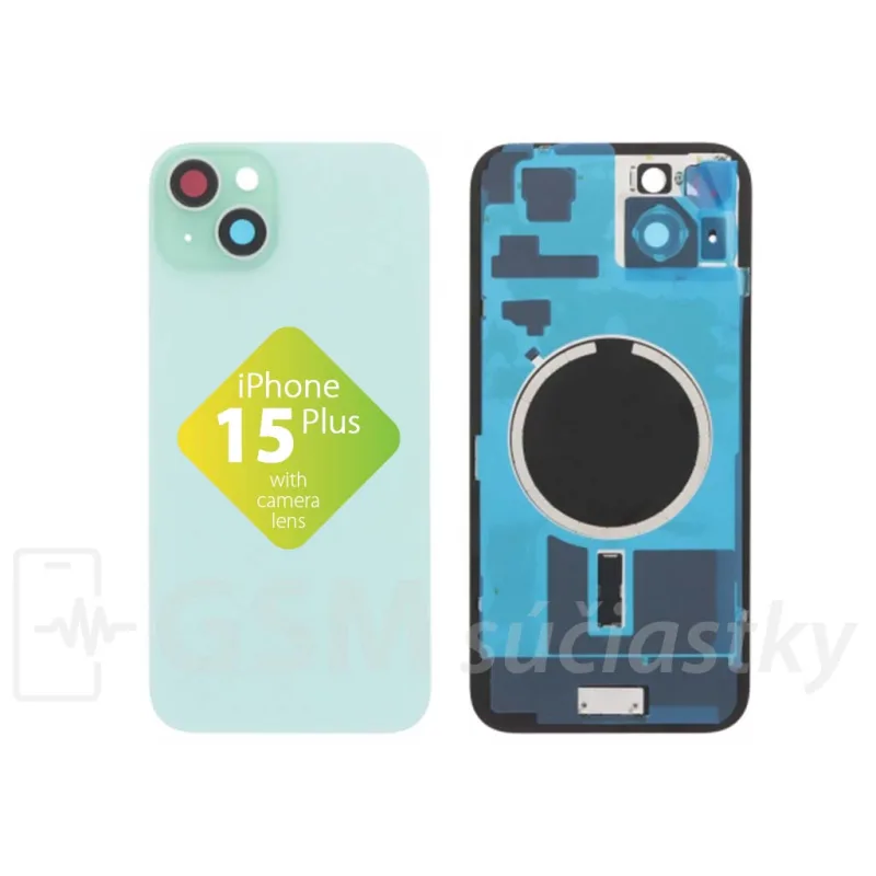 iPhone 15 Plus - Zadné sklo housingu Zelené