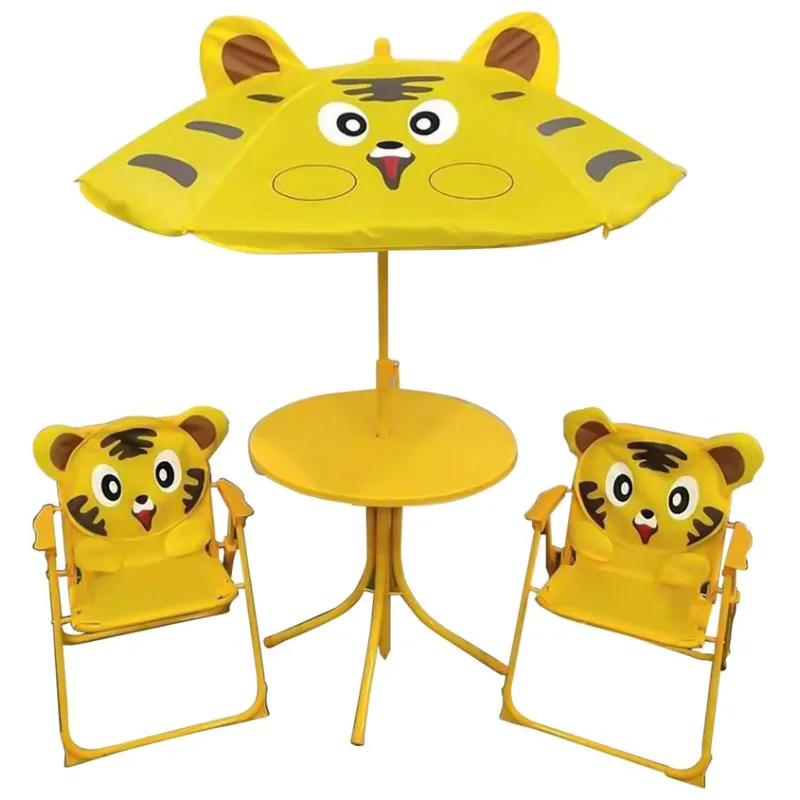 Set LEQ MELISENDA Tigre, tiger, slnečník 105 cm, stôl 50 cm, 2 stoličky, detský
