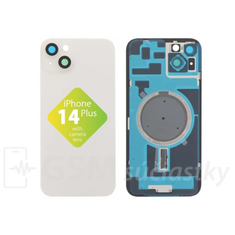 iPhone 14 Plus - Zadné sklo housingu Starlight
