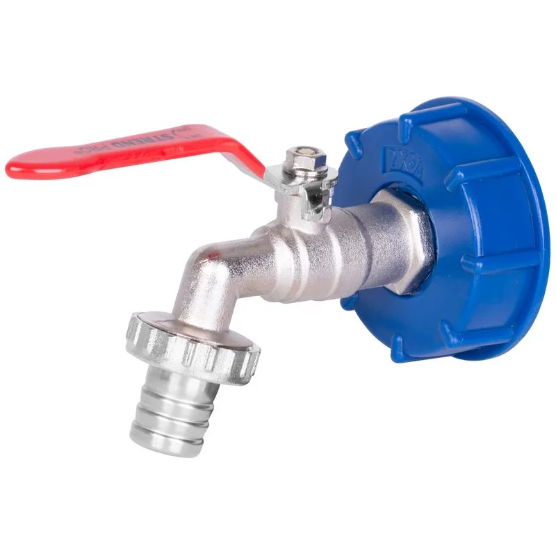 Sada na IBC nádrž – ventil 3/4", plastová redukcia 60 mm, výpust 1"