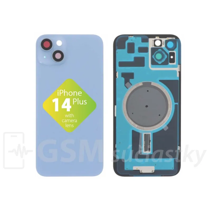 iPhone 14 Plus - Zadné sklo housingu Modré
