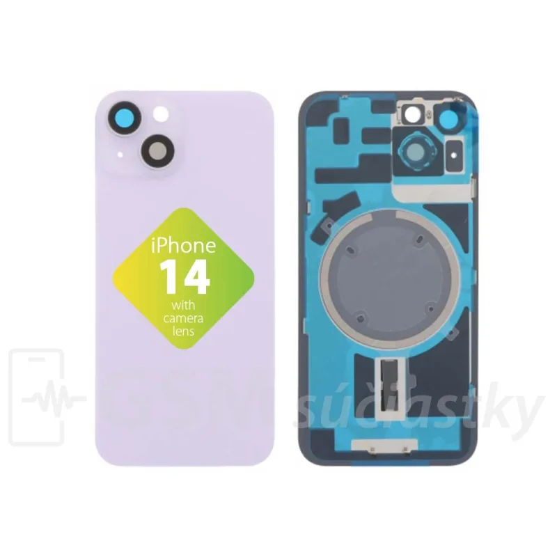 iPhone 14 - Zadné sklo housingu Fialové
