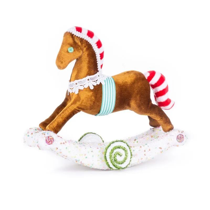 Vianočná dekorácia Perníkový hojdací koník, 30x12x26 cm