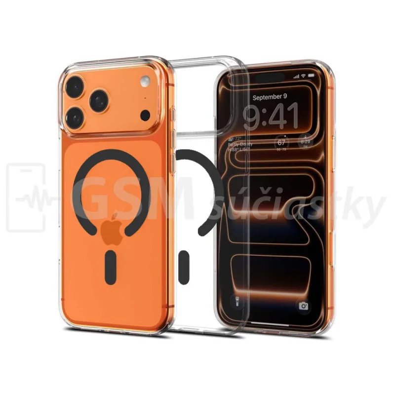 Puzdro MagSafe pre Apple iPhone 17 Pro Max, Šedé - transparentné