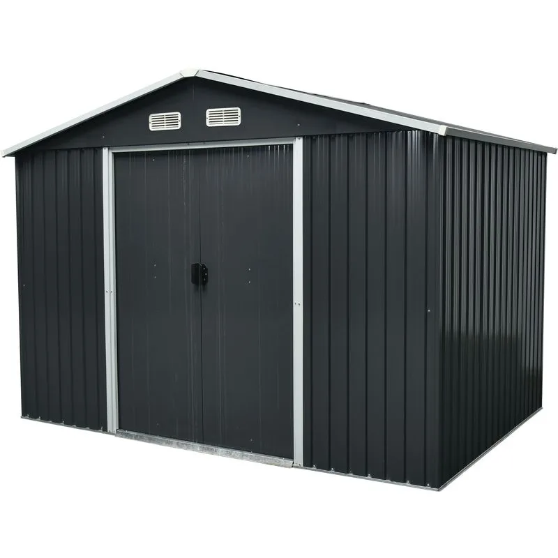 Domček Strend Pro, záhradný, plech, antracit, 301x236x214 cm