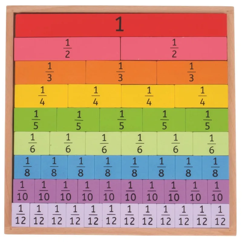 Bigjigs Toys Didaktická tabuľka - Zlomky 51 ks