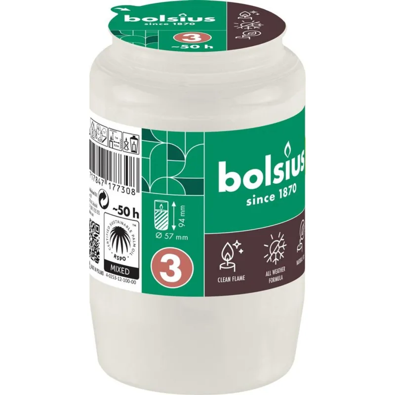 Náplň do kahanca Bolsius, 50 h, 57x94 mm, biela, olej