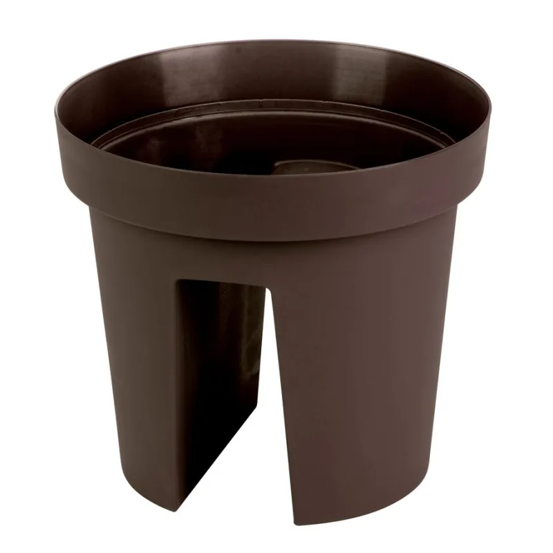 Kvetináč na zábradlie GDA Modern Railing 113 – 25,5x28 cm, hnedý