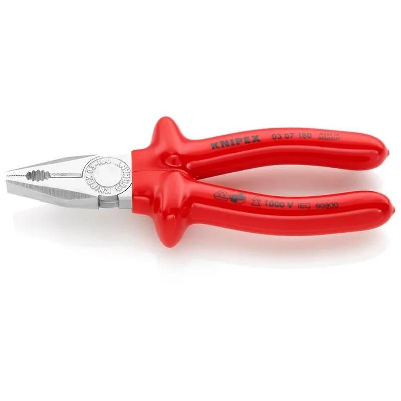 Kliešte KNIPEX 03 07 180 – kombinované, CrV, VDE 1000V