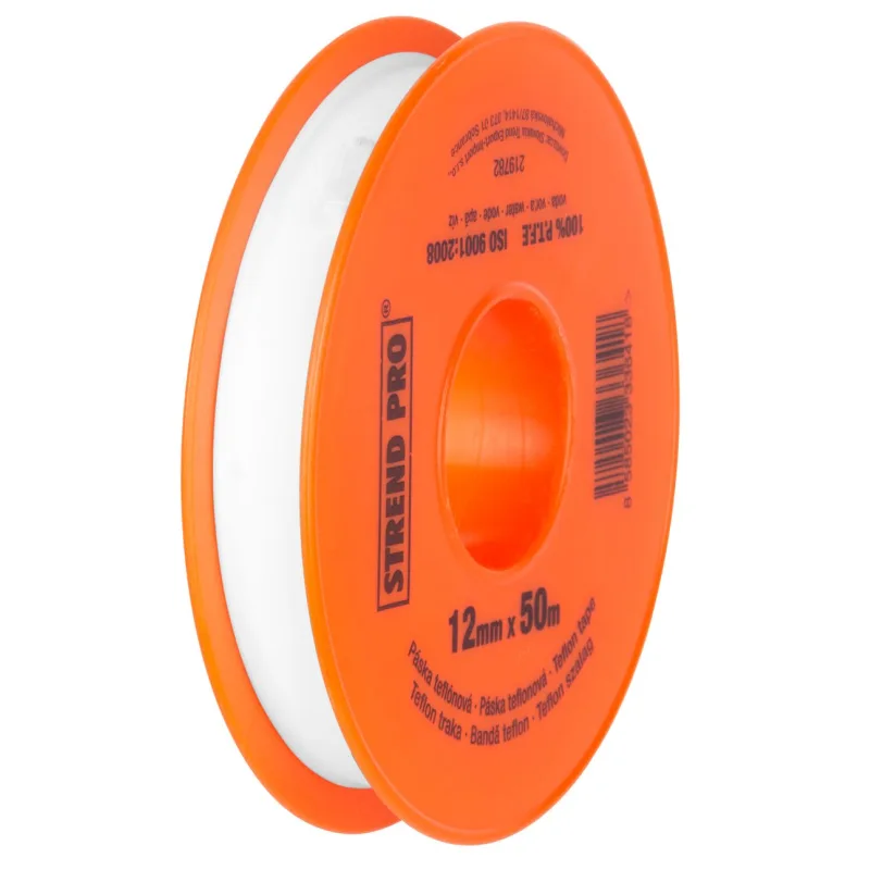 Teflónová páska 12 mm x 50 m, profi, PTFE, odolná voči chemikáliám