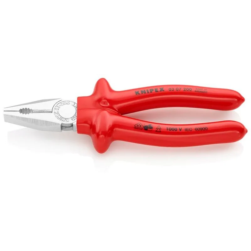 Kliešte KNIPEX 03 07 200 – 200 mm, kombinované, CrV, VDE 1000V