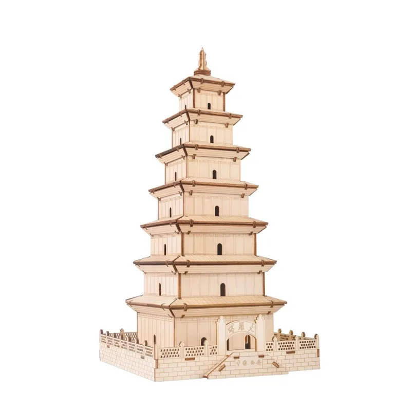 Woodcraft Drevené 3D puzzle Veľká pagoda divej husi