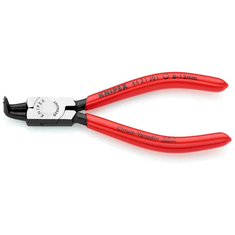 Kliešte KNIPEX 44 21 J01 – 8–13 mm, zahnuté 90°, na vnútorné poistné krúžky