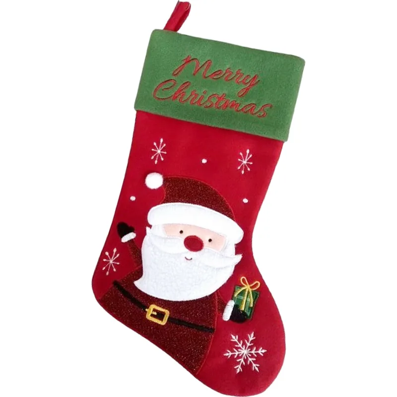 Vianočná dekorácia Čižma, vzor Santa, 25 x 41 cm