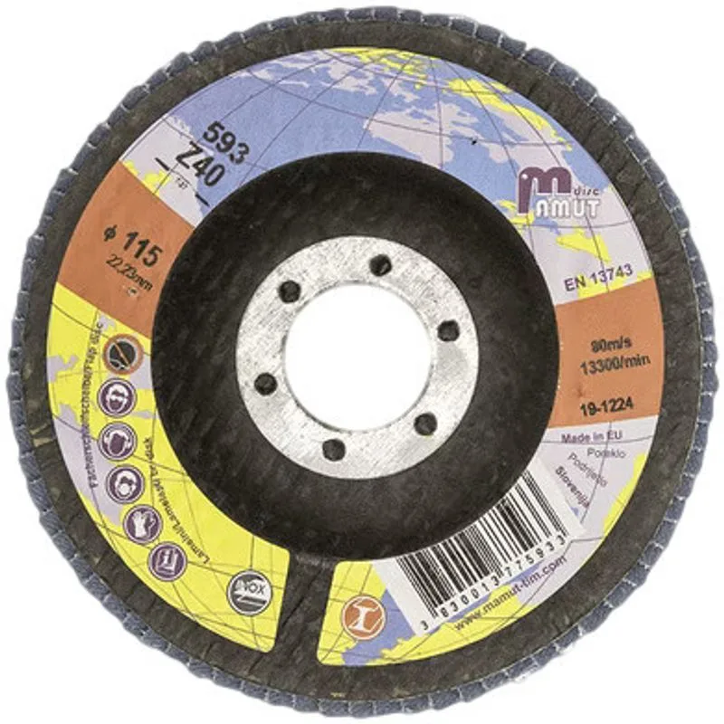 Kotúč Mamut Zirconia 50 HD, 125x22 mm, Z80, lamelový, oceľ/inox, T29