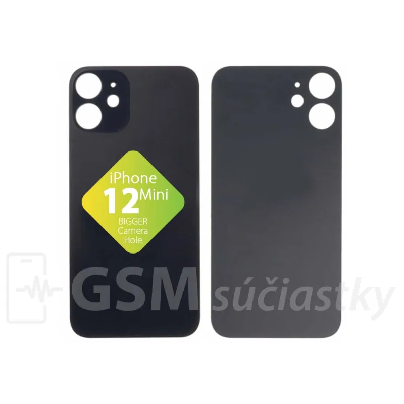 iPhone 12 Mini - Zadné sklo housingu Čierne