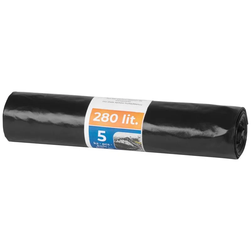 Vrecia na stavebný odpad Strend Pro, čierne, 280 l, 5 ks, EXTRA STRONG