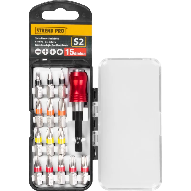Sada bitov Strend Pro EVE-12077, 15 dielna, S2, L-25 mm