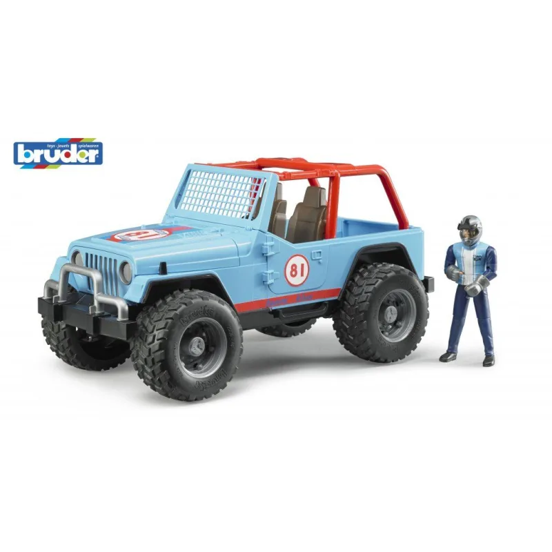 Bruder 2541 Modré auto JEEP s vodičom