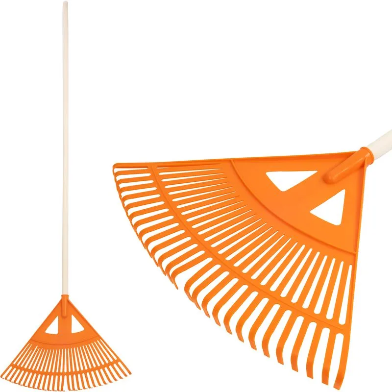 Hrable na lístie, 27-zubé, vejárové, plastové, násada 160 cm