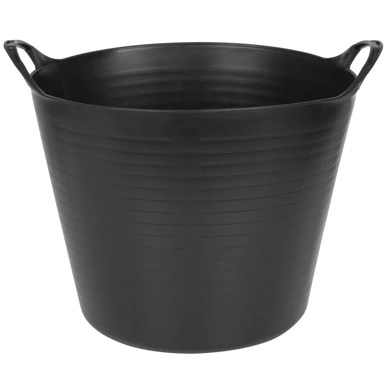 Stavebné vedro Flexi, čierne, s ušami, 27 l, 39x35,5 cm