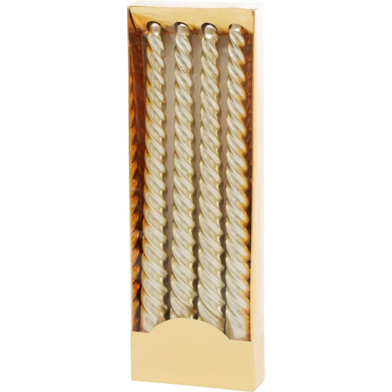 Špirálové sviečky MagicHome, šampanské, 25 cm, balenie 4 ks