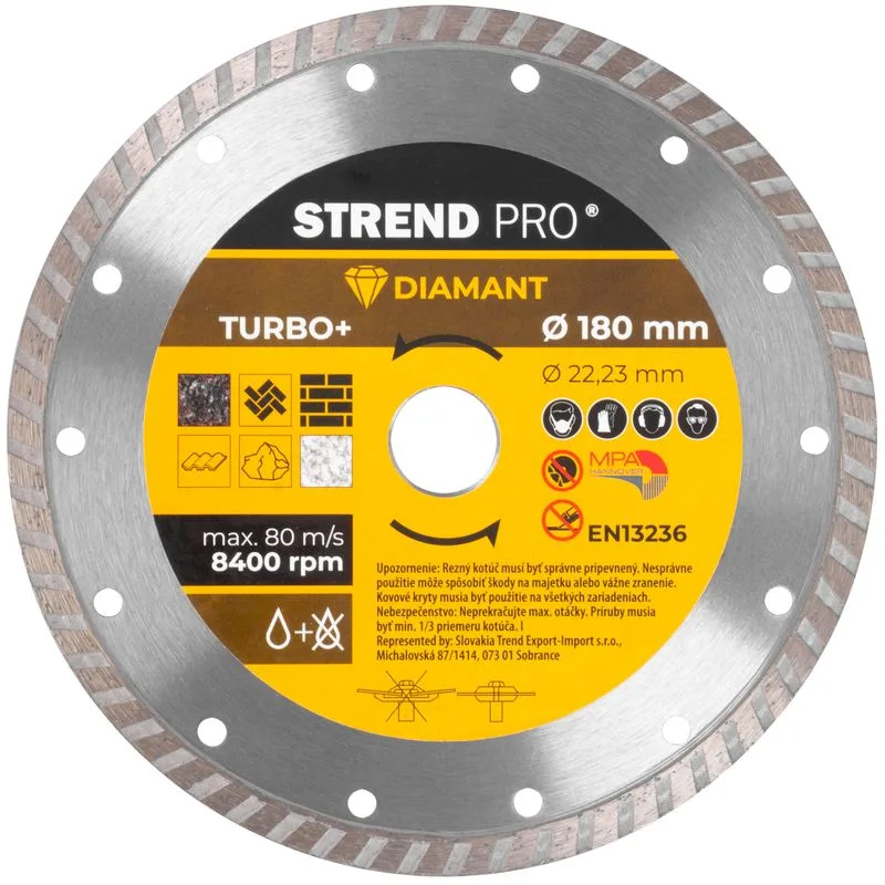 Diamantový kotúč Strend Pro 521C, 180 mm, Turbo +
