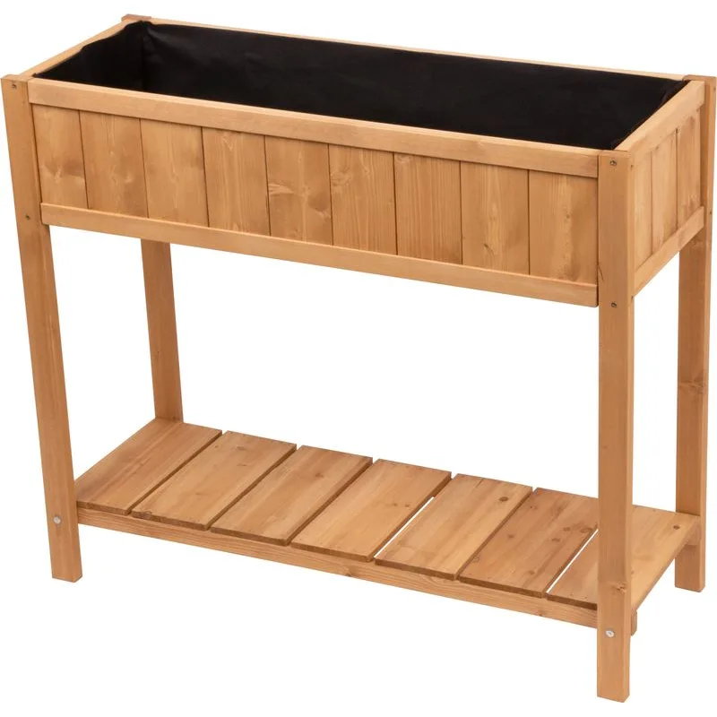 Vyvýšený záhon Strend Pro Garden 89x33x76 cm, drevený, s policou a nohami