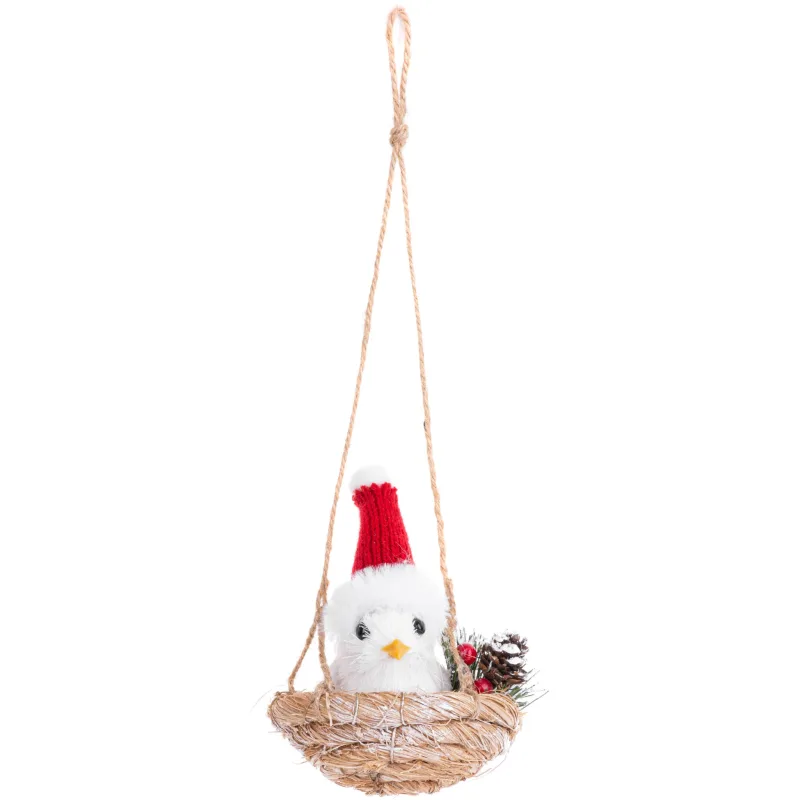 Vianočná dekorácia Vtáčik v hniezde, závesná, 11,5x10x11 cm