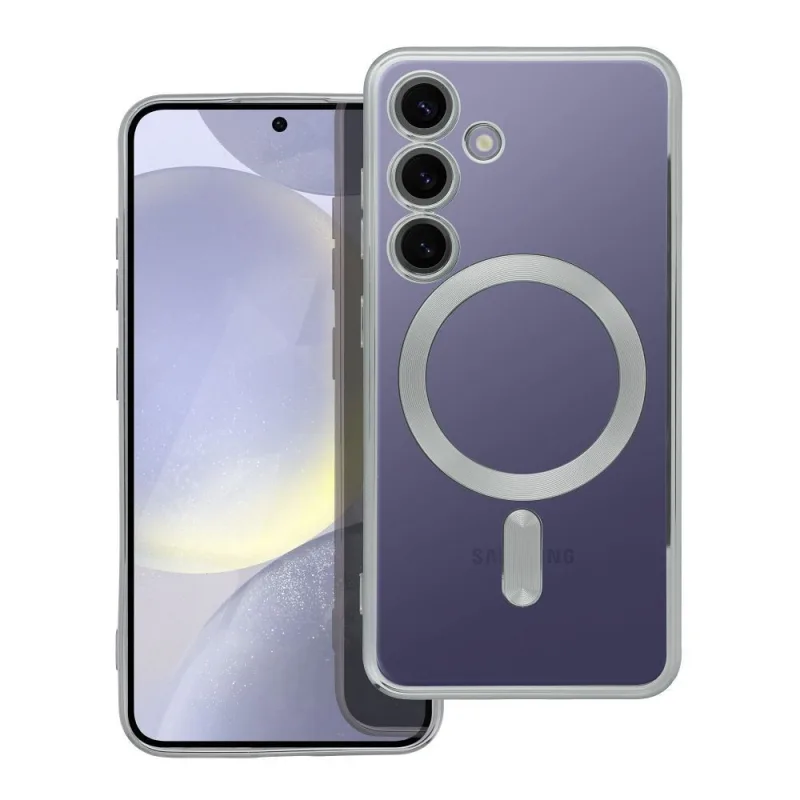 Puzdro MagSafe pre Samsung Galaxy S24, S921 Farba: Strieborná