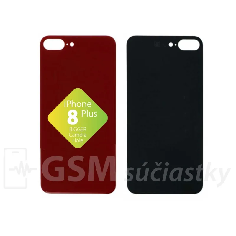 iPhone 8 Plus - Zadné sklo housingu Červené