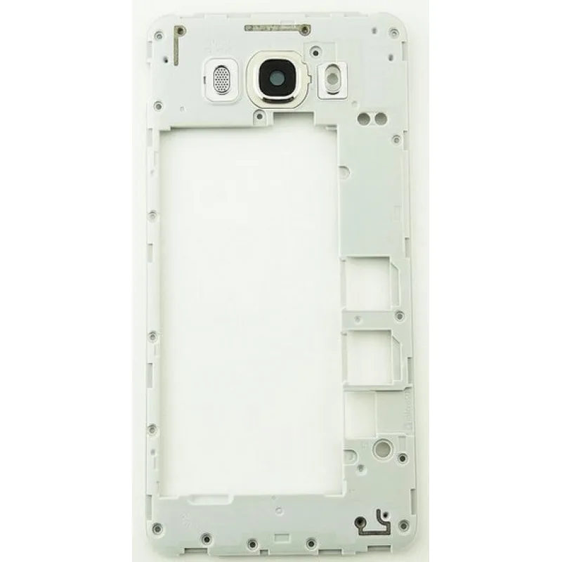 Kryt Samsung Galaxy J7 2016 J710F, J710FN stredový + sklíčko kamery Farba: Biela - stredový rám