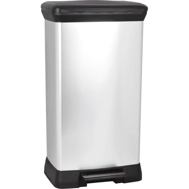 Kôš na odpadky Curver PEDAL BIN 50L, čierny/strieborný