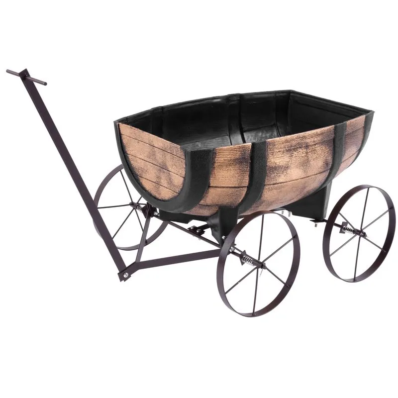 Kvetináč GDA Woodeff 817 – whiskey barel wagon, 41,5x29x19 cm