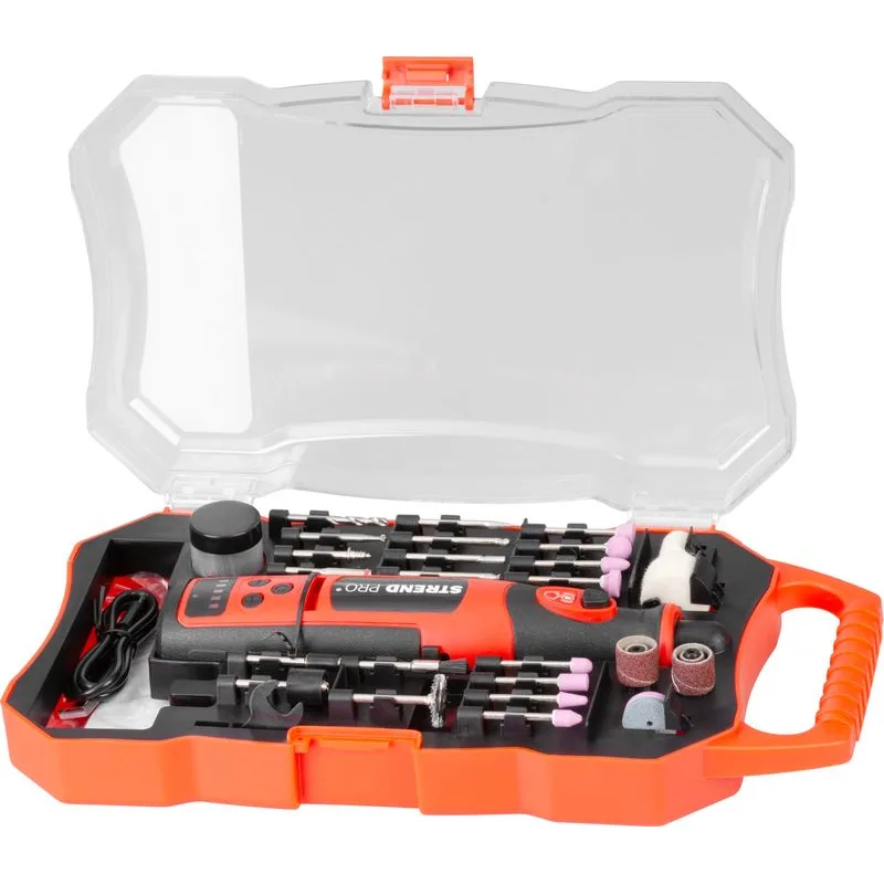 Brúska Strend Pro, mini, priama, vŕtanie a brúsenie, 8 V, 1500 mAh, s príslušenstvom