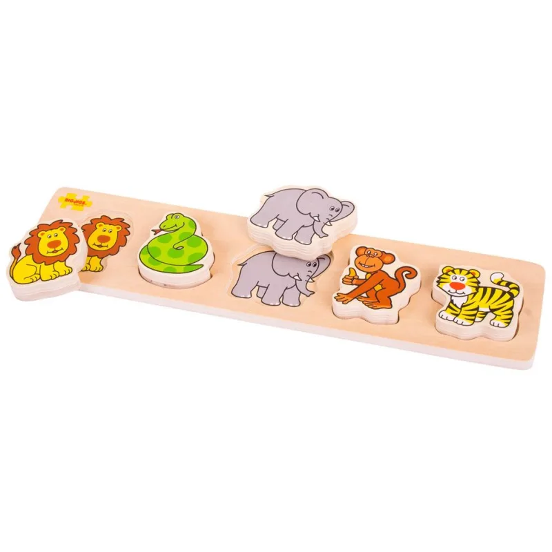 Bigjigs Toys Drevené vkladacie puzzle - Safari