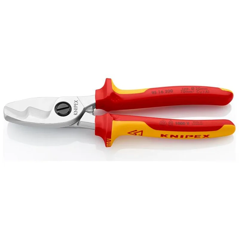 Nožnice KNIPEX 95 16 200 – Káblové, VDE, 200 mm