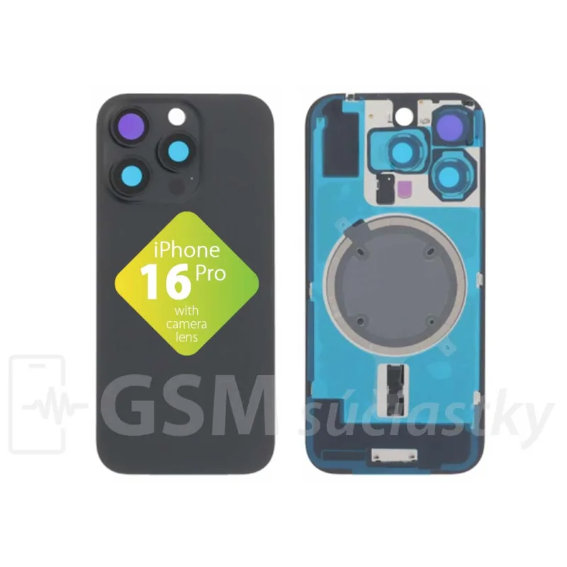 iPhone 16 Pro - Zadné sklo housingu Black Titanium